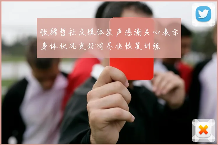 张稀哲社交媒体发声感谢关心表示身体状况良好将尽快恢复训练